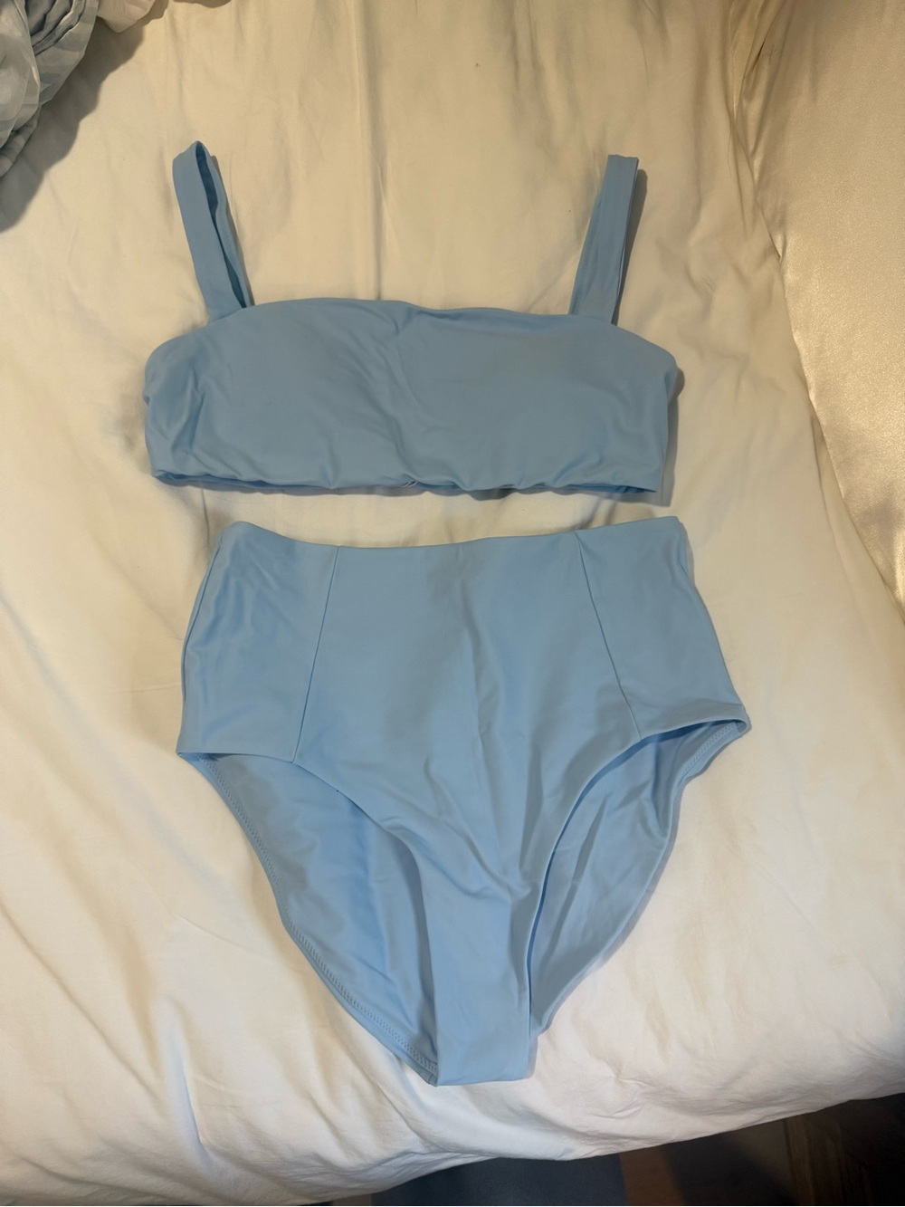 Light Blue High-Waist Bikini Set - Classic Two-Piece Swimwear